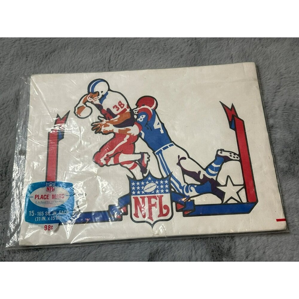Vintage 1973 NFL Football Paper Placemat Set Sealed New NOS Deadstock